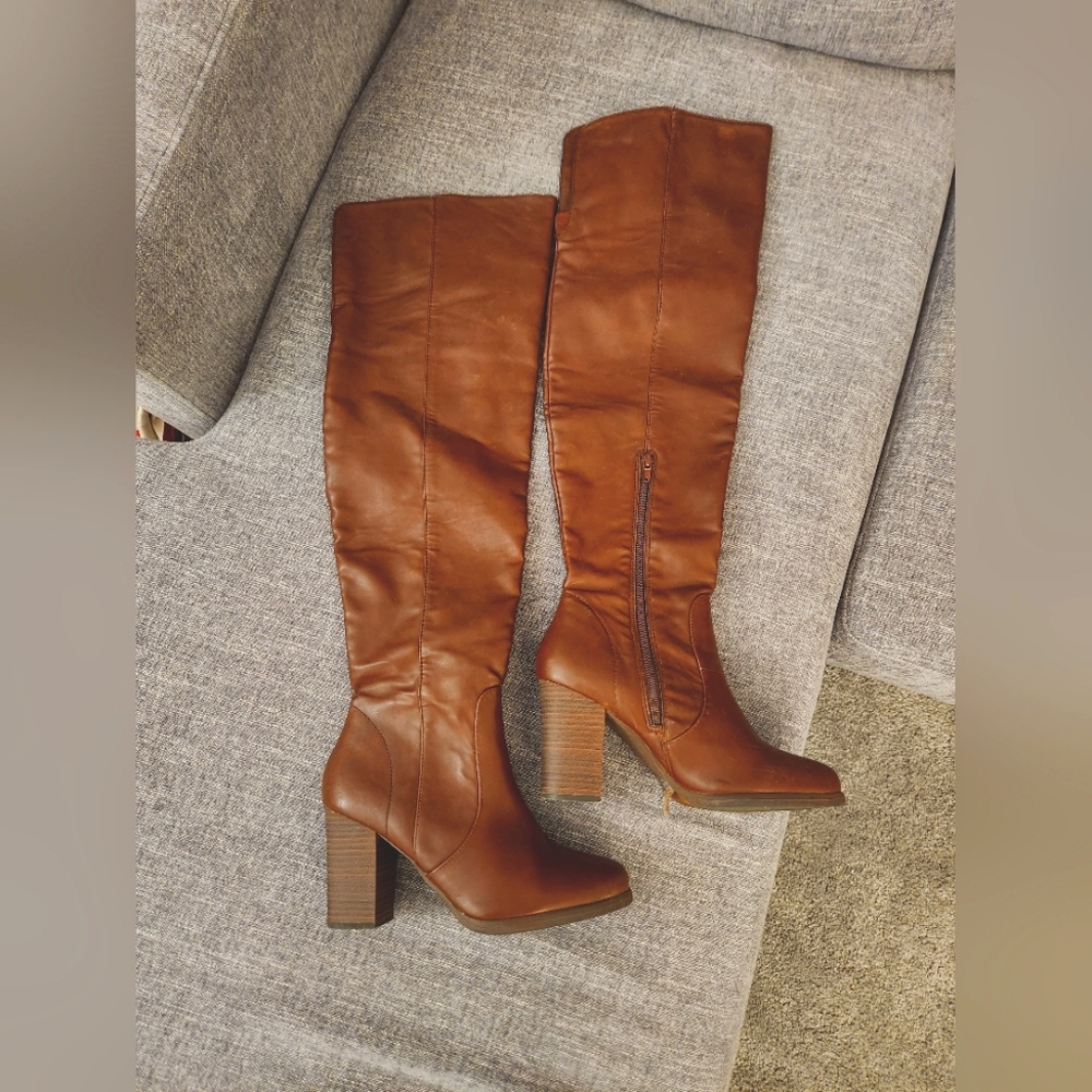 Express Brown over the knee Leather Boots